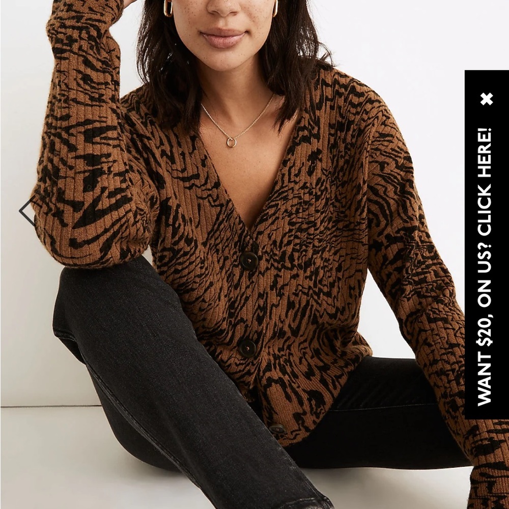 MADEWELL COZIEST CARDIGAN TIGERIZED STYLE MC039 - Picture 2 of 2